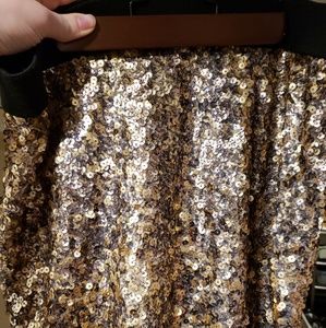 gold sequin skirt